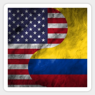 USA Colombia Dual Yin Yang Flag Sticker